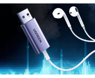 UGREEN Adapter Audio CM383 USB do mini jack 35mm AUX szary - 1488898 - zdjęcie 3